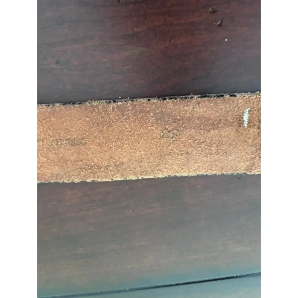 Vintage Brown Leather Belt Size 38 Eagle Handmade Mexico Buckle Strap Repair